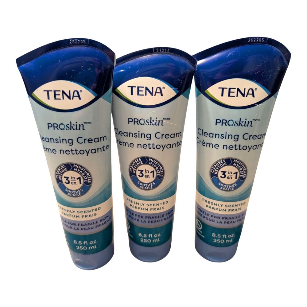 3X TENA ProSkin Cleansing Cream Fragrance Free 8.5 fl. oz Lot Of 3 Brand New